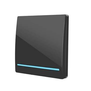 SMATRUL Black 433Mhz Smart Push 1Gang Wireless Switch Light + RF 1 Remote Control