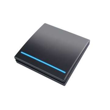 SMATRUL Black 433Mhz Smart Push 1Gang Wireless Switch Light + RF 1 Remote Control