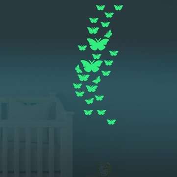 Honana DX-137 12PCS Fluorescent Glow Butterfly Wall Sticker