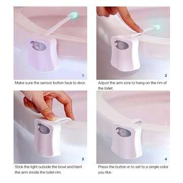 Night Light WC Toilet Light PIR Sensor Toilet Seat Night Lights Intelligent Motion Sensor Bathroom L