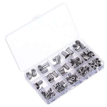 Suleve MXRN5 180Pcs M3/M4/M5/M6/M8/M10 Stainless Steel Rivet Nut Threaded Countersunk Head Insert Nu