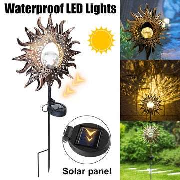 Solar Powered LED Stake Lawn Light Sunflower Waterproof Patio Outdoor Garden Path Lamp