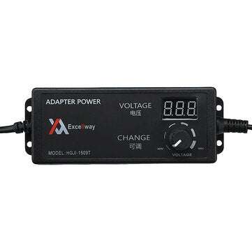 Excellway 4-24V 2.5A 60W AC/DC Adjustable Power Adapter Supply EU Plug Speed Control Volt Display