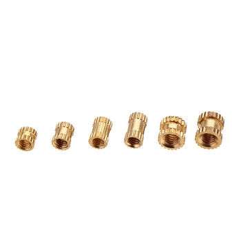 Suleve MXBN1 200Pcs M2/M2.5/M3 Knurled Brass Threaded Insert Nut Female Thread Embedment Nuts Ass