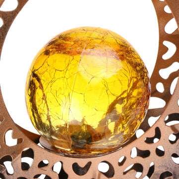 Outdoor Wrought Iron Ground Plug Solar Lawn Lamp Golden Sun Retro Hollow Courtyard Landscape Project