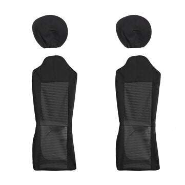 Universal High-Back Bucket Front Seat Covers Fabric Mesh Style For Car Truck SUV (COLOR: BLACK)