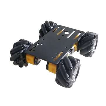 DOIT MC100 4WD Metal Smart Robot Car Chassis Kit 60mm Mecanum Omnidirectional Wh... (COLOR: BLACK)