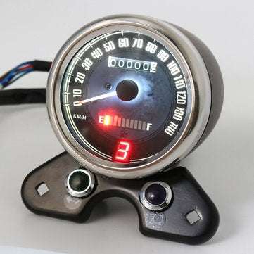 Motorcycle Odometer Speedometer LCD Digital Gauge W/ Light USB Charger Interface
