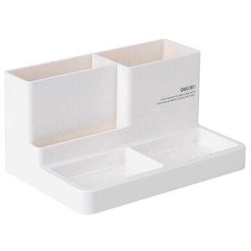 Deli 9115 Pen Pencil Holder Home Office Multifunctional Stationery Cosmetic Makeu... (COLOR.: WHITE)