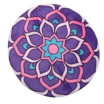 Round Style Decoration Fluffy Rugs Shaggy Carpet Floor Mat (COLOR.: PURPLE&RED)
