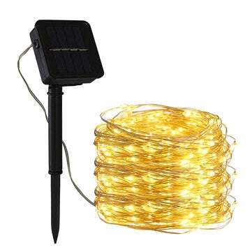 Solar String Light 300 LED 8 Modes Copper Wire Lights Solar Powered Fair... (LIGHT COLOR: WARMWHITE)