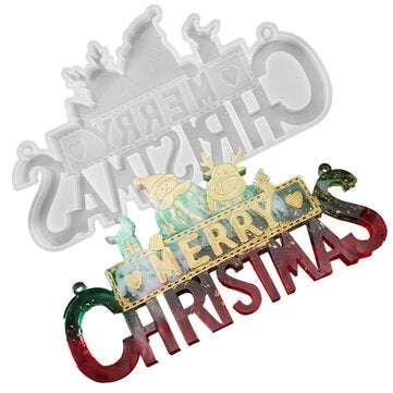 Merry Christmas Silicone Jewelry Casting Mold Resin Epoxy Mould Craft Decor Tool For Home Decoration