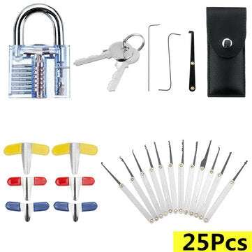 Unlocking Locksmith Practice Lock Pick Key Extractor Padlock Lockpick Tool Kits (QUANTITY: 25PCS)