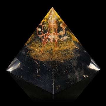 Orgone Pyramid Energy Generator Tower Home Reiki Healing Crystal 60x56x56mm Decorations