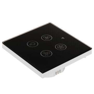 MoesHouse Black WiFi+RF EU Smart Ceiling Fan Light Switch 2/3 Way Control Smart Life/Tuya APP RF Rem