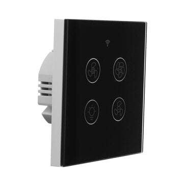 MoesHouse Black WiFi+RF EU Smart Ceiling Fan Light Switch 2/3 Way Control Smart Life/Tuya APP RF Rem