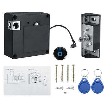 No-hole Sensor Cabinet Lock Electronic Hidden Home Furniture Door Drawers Lock (TYPE: 2KEYS)