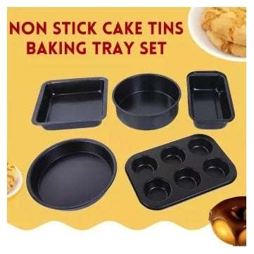 8`` Cake Tins Mold Non-stick Pastry Round Square Baking Tray Oven Mould Tool Set