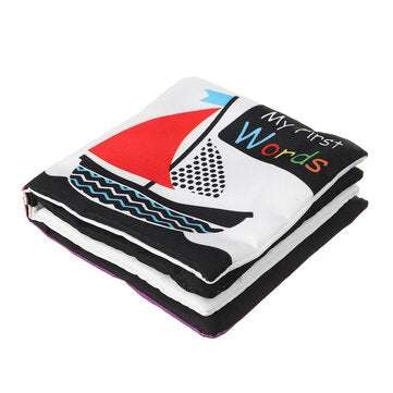 4 packs Sound Paper English Cloth Book Black and White Enlightenment Words Colors Shapes Numbers Ear