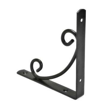 5.9 Inch Vintage Cast Iron Wall Shelf Bracket Rack Black Antique Curl Pattern Home DIY