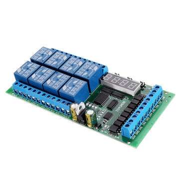 DC 12V 8 Channel Multifunction Timer Delay Relay Board Timing Loop Interlock Self-locking Momentary