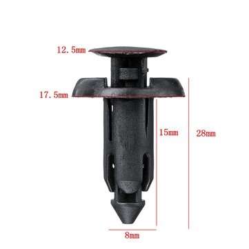 50pcs 8mm Black Plastic Door Trim Moulding Clip Retainer Panel Car Fastener Clip For Toyota