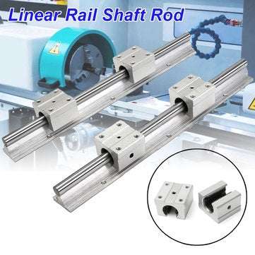 Machifit 2pcs SBR12 400mm Linear Rail Fully Supported Shaft Rod With 4pcs SBR12UU Blocks Lathe Tool