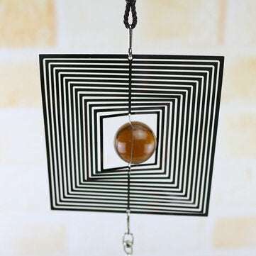 Metal Hanging Garden Wind Spinner Round Crystal Ball Bell Garden Home Ornament (TYPE: TYPEC)