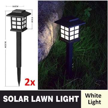 2 Pack Solar LED Lawn Lights Pathway Lights Set Outdoor Yard Garden W... (LIGHT COLOR: WHITELIGHT)