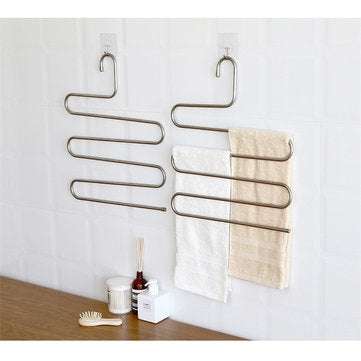 Mrosaa 5 layers S Shape MultiFunctional Clothes Hangers Pants Storage Hangers Cloth Rack Multilayer