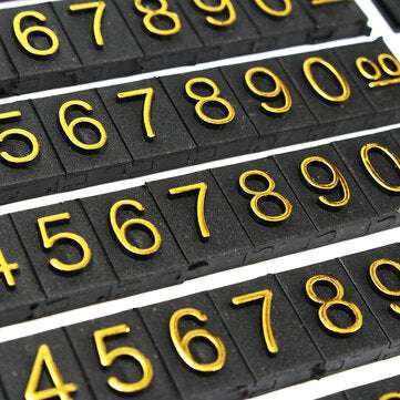 16Pcs/Set Price Display Tag Label Golden Number Letter and Base Adjustable Price Display Counter Sta