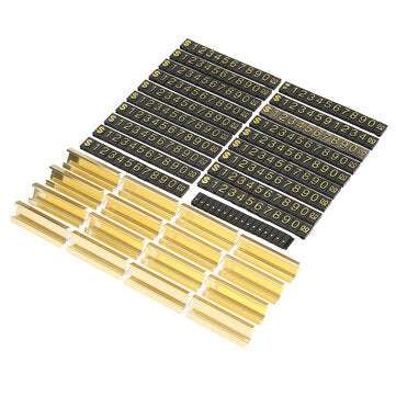 16Pcs/Set Price Display Tag Label Golden Number Letter and Base Adjustable Price Display Counter Sta