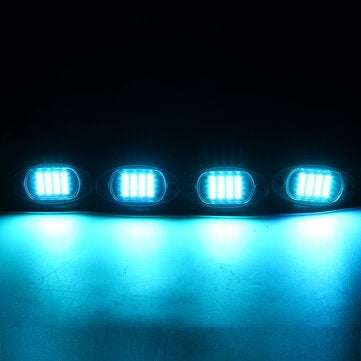 4Pcs RGB LED Rock Lights Kit Underbody Neon Light Pods bluetooth App Control
