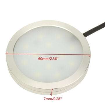 8PCS LED Cabinet Light White Dimmable Kitchen Counter Under Puck RF Wireless Remote Control + Power
