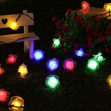 6.5M 30LED Roses Solar LED String Light Outdoor Indoor G... (TYPE: 2MODES | LIGHT COLOR: MULTICOLOR)