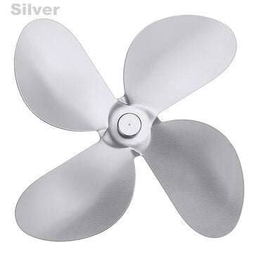4 Fireplace Fan Blades For Thermal Fire Heater Power Wood Stove Fan Household Eco (COLOR1: SILVER)
