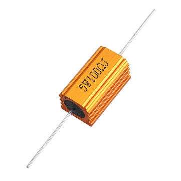 10pcs RX24 5W 100R 100RJ Metal Aluminum Case High Power Resistor Golden Metal Shell Case Heatsink Re