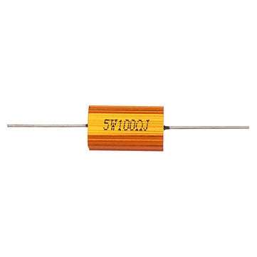 10pcs RX24 5W 100R 100RJ Metal Aluminum Case High Power Resistor Golden Metal Shell Case Heatsink Re