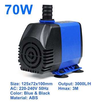 Submersible Water Pump Circulatiion Pump For Pond Aquarium Fish Tank Fountain Water ... (POWER: 70W)