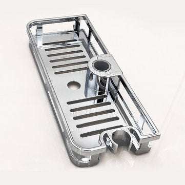 Bathroom Pole Drain Shelf Shower Storage Rack Organizer Tray Holder Shower Pole Fixing Storage