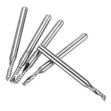 10pcs Single Flutes Milling Cutter 3.175mm Shank 2mm Tip Carbide End Mill CNC Cutting Tool