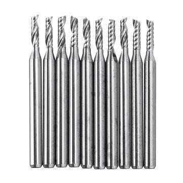 10pcs Single Flutes Milling Cutter 3.175mm Shank 2mm Tip Carbide End Mill CNC Cutting Tool