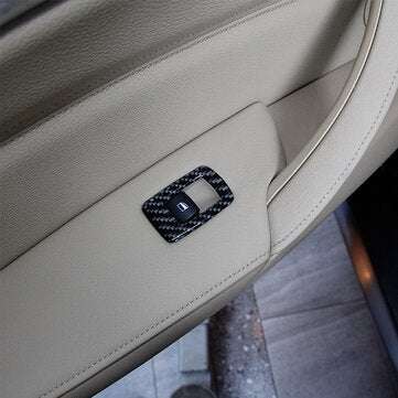 4PCS Carbon Fiber Window Lift Switch Button Cover Trims Door Armrest Panel Sticker For BMW X5 E70 X6