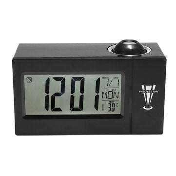 Snooze Alarm Clock Backlight Wall Projector Projection Clocks With Thermometer 12... (COLOR.: BLACK)