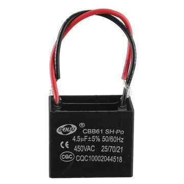 CBB61 3Pcs 4.5UF Starting Capacitance 450V AC Fan Capacitor CBB Motor Run Capacitor