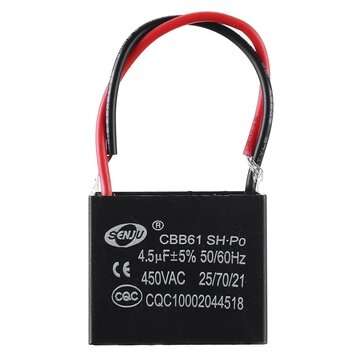 CBB61 3Pcs 4.5UF Starting Capacitance 450V AC Fan Capacitor CBB Motor Run Capacitor