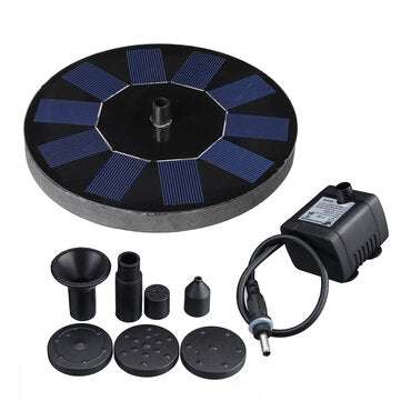 7V 1.4W Solar Powered Floating Birdbath Water Fountain Pump LED Pond Pool Decor