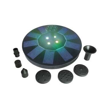 7V 1.4W Solar Powered Floating Birdbath Water Fountain Pump LED Pond Pool Decor