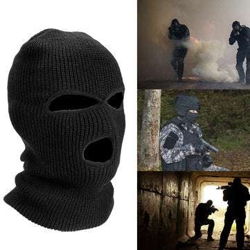 3 Hole Cycling Full Face Mask Helmet Ski Neck Sun UV Protect Outdoor Black