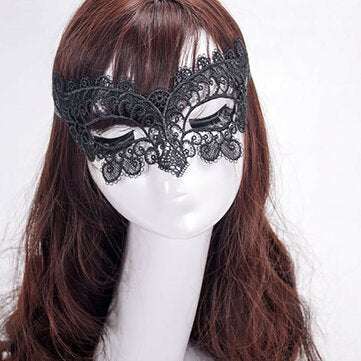 Lace Women Eye Face Mask Masquerade Party Ball Prom Halloween Costume Party Masks Eye Face Mask - Bl